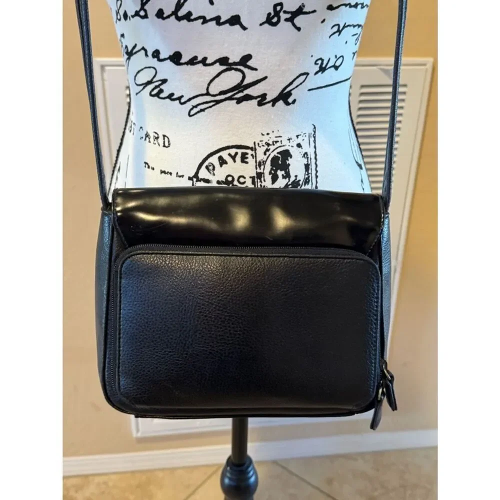 Crazy Horse Vegan Leather and Vinyl Crossbody Bag